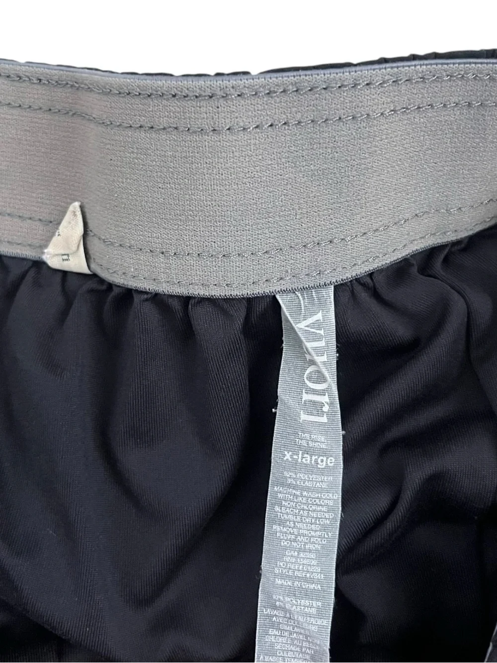 Vuori Trail Short Men’s XL 6” Stretch Lined Black Grey Running Performance V341